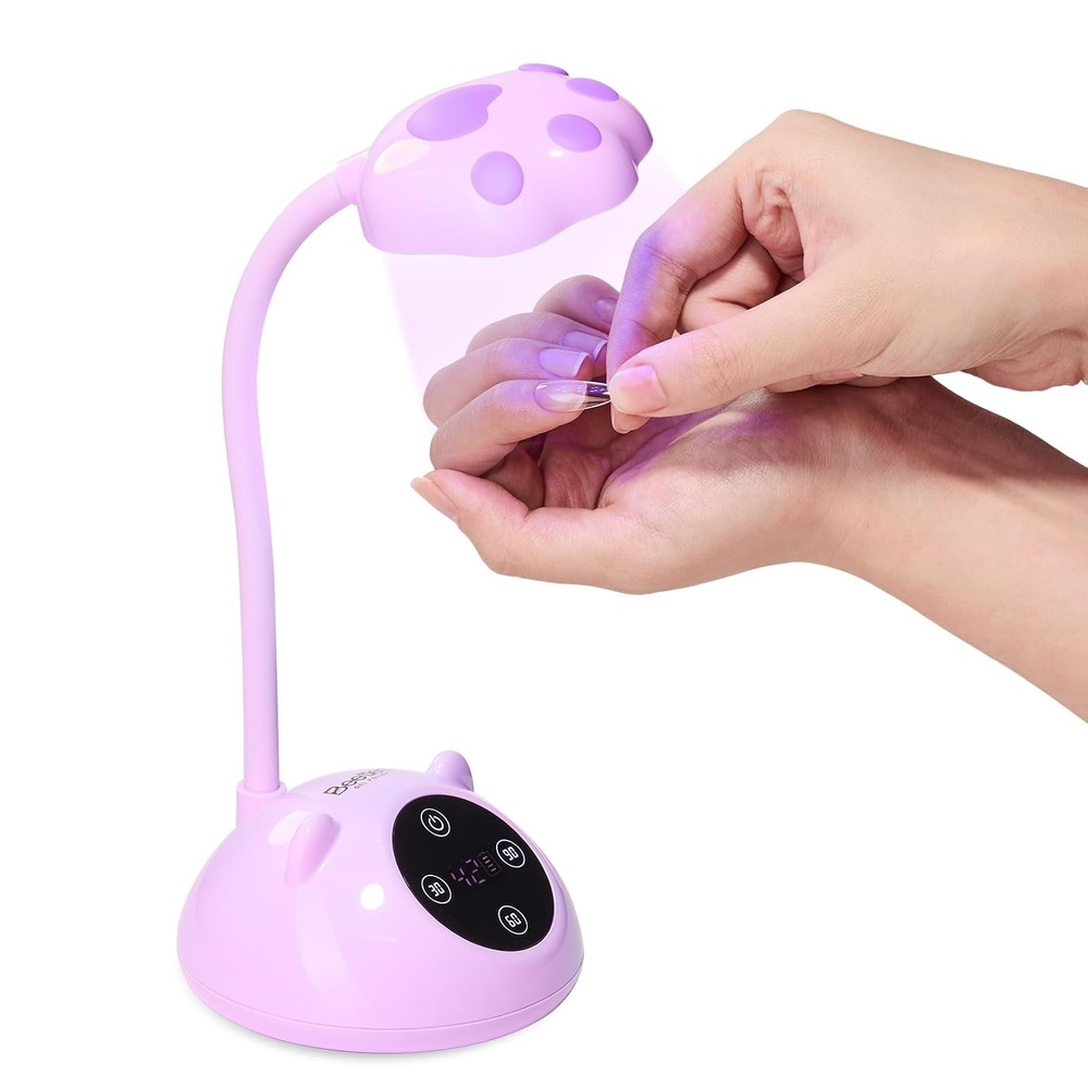 image:imageBeetles Gooseneck Flash Cure Nail Lamp 36 mWcm Cordless UV Nail Lamp Rechargeable 2000mAh Meowgic StrawPurr UV Light for Gel Nails Press on Nails Tips Glue Dryer Smart Sensor DIY Mini Curing LampsPurple Meowgic GrapePurr Mini UV Nail Lamp
