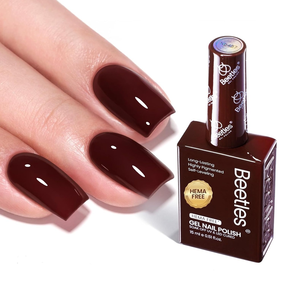 image:imageBeetles Green Teal Gel Nail Polish  HemaFree Turquoise Mint Green Soak Off Gel Polish Island Reverie for DIY Manicure Salon 05OzI  Creme Brown  HemaFree Merlot Wine
