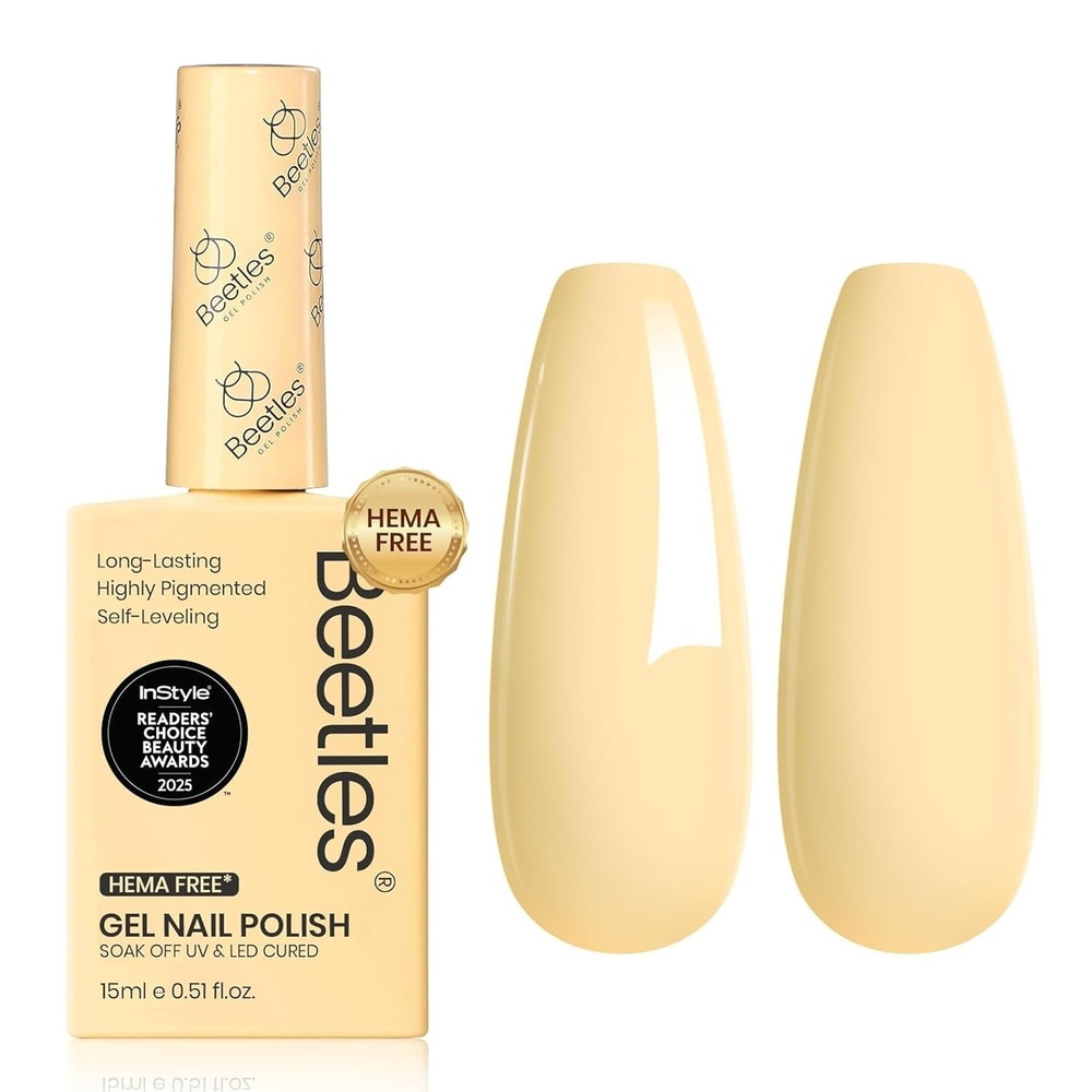 image:imageBeetles Green Teal Gel Nail Polish  HemaFree Turquoise Mint Green Soak Off Gel Polish Island Reverie for DIY Manicure Salon 05OzK  Creme Yellow  Hemafree Yellow