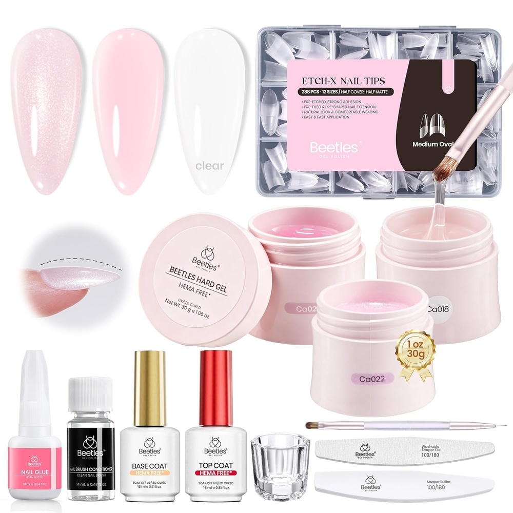 image:imageBeetles HEMAFree Hard Gel for Nails106oz 9 in 1 Jelly Nude UVLED Lamp Cured Sculpting Stengthener Gel for Nail Extension amp Nail High Hardness Nails for Manicurist WomenBlossom Glow