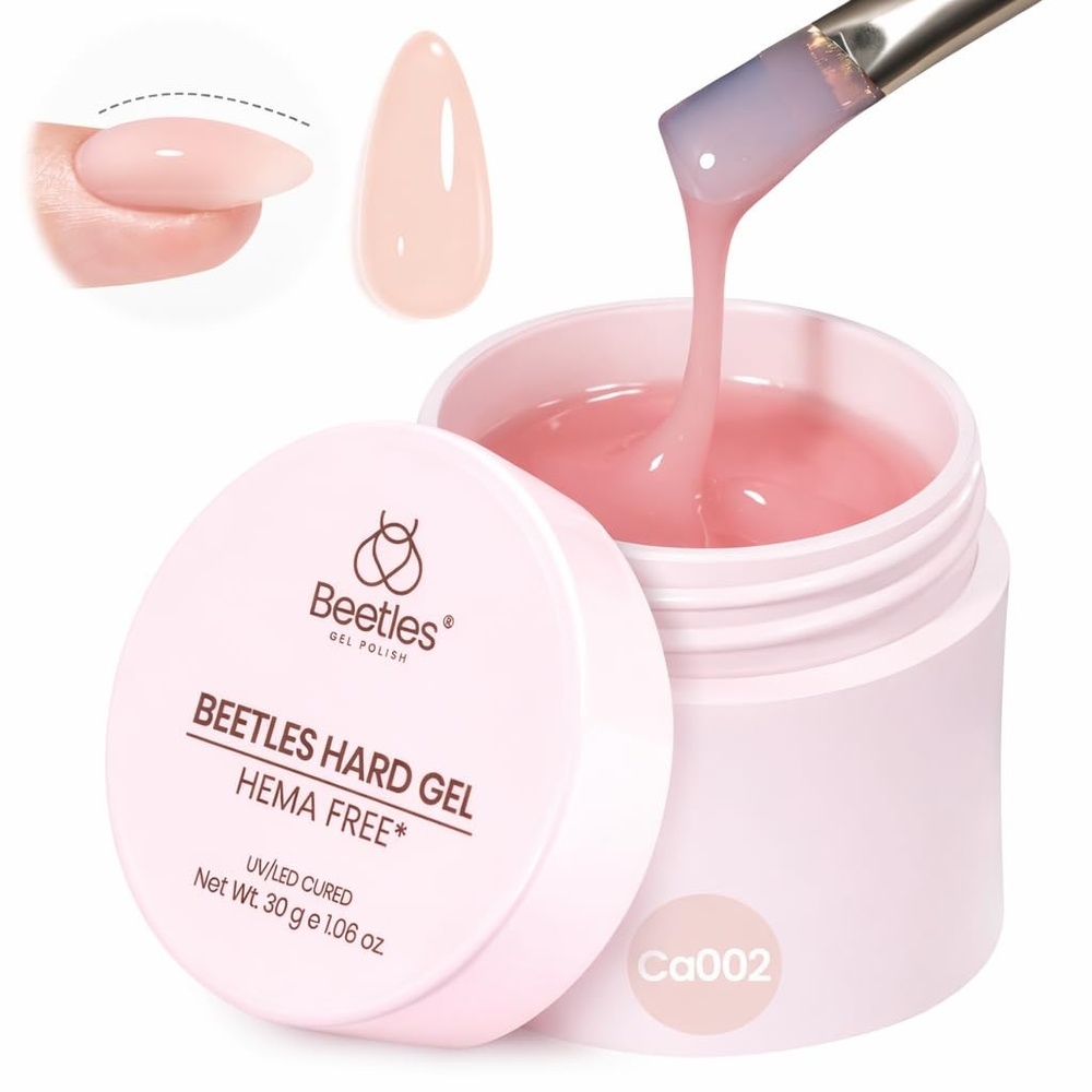 image:imageBeetles HEMAFree Hard Gel for Nails106oz 9 in 1 Jelly Nude UVLED Lamp Cured Sculpting Stengthener Gel for Nail Extension amp Nail High Hardness Nails for Manicurist Women106 ozJelly Nude