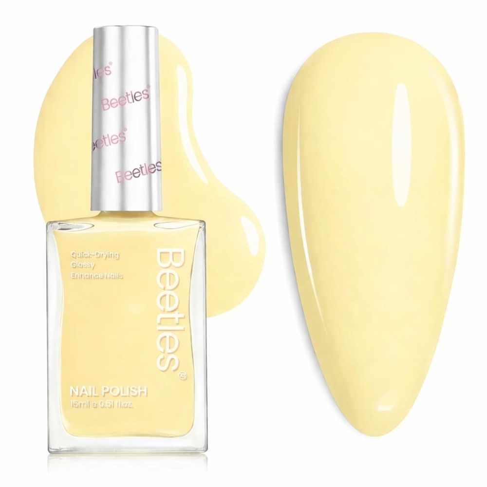image:imageBeetles Light Blue Nail Polish  Beach Bliss Pastel Nail Polish Blue Quick Dry Soft Sky Sea Color Spring Nails LongLasting Pastel Nails Fingernail Art Effect for Manicure Salon  051Fl Oz15MLSoft Butter Yellow