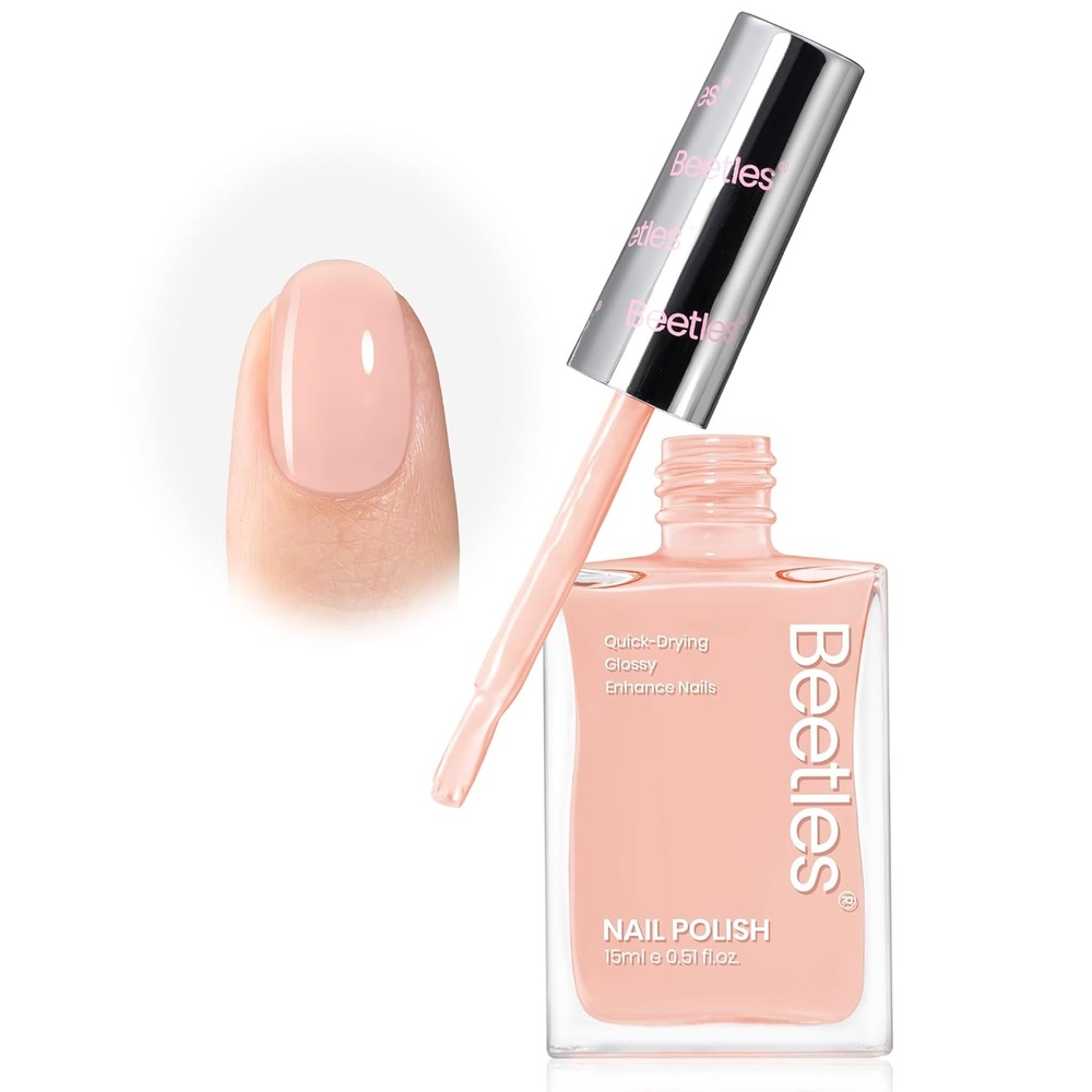 image:imageBeetles Nail Concealer  2 In 1 Light Pink Jelly Nail Polish Nail Strengthener and Growth Fast Dry Quick Jelly Natural Nail Strengthener and Growth Treatment for Thin and Damaged Nails051 FL OZBubbly Bliss