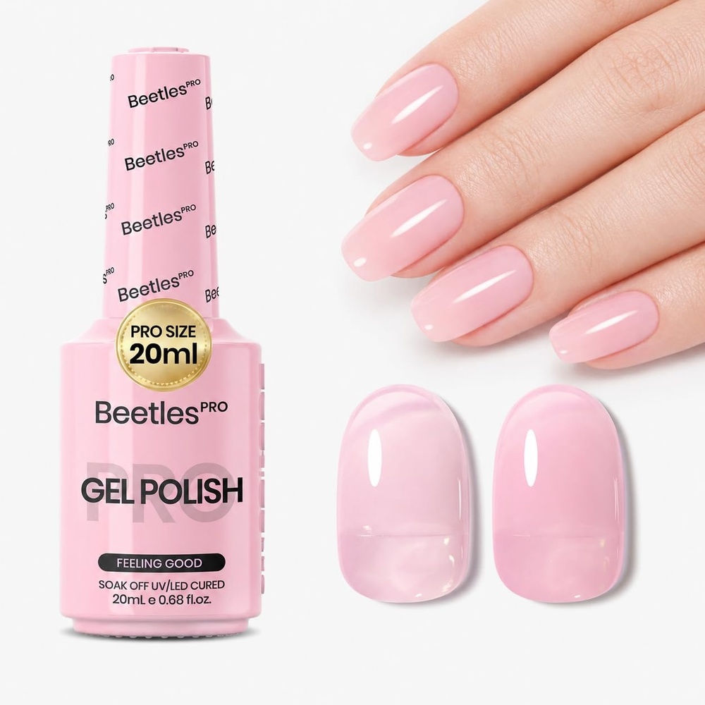 image:imageBeetles PRO White Gel Polish  Craving Calm 20ml French White Gel Polish 4th of July Nails Professional Nail Tech Formula High Pigment Soak Off UV LED Long LastingB  Creme Pink  Feeling Good