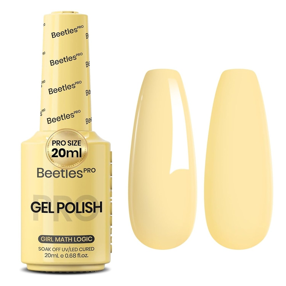 image:imageBeetles PRO White Gel Polish  Craving Calm 20ml French White Gel Polish 4th of July Nails Professional Nail Tech Formula High Pigment Soak Off UV LED Long LastingK  Creme Yellow  Girl Math Logic