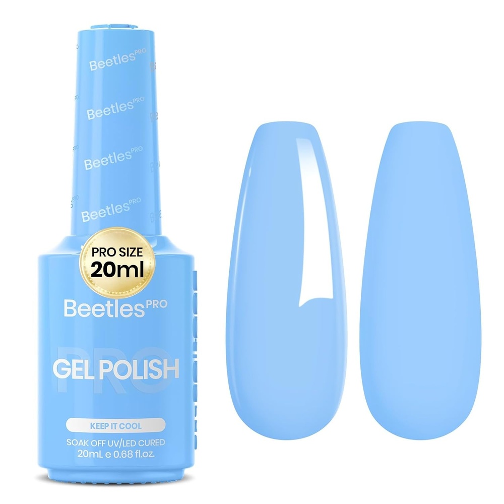 image:imageBeetles PRO White Gel Polish  Craving Calm 20ml French White Gel Polish 4th of July Nails Professional Nail Tech Formula High Pigment Soak Off UV LED Long LastingD  Creme Blue  Keep It Cool