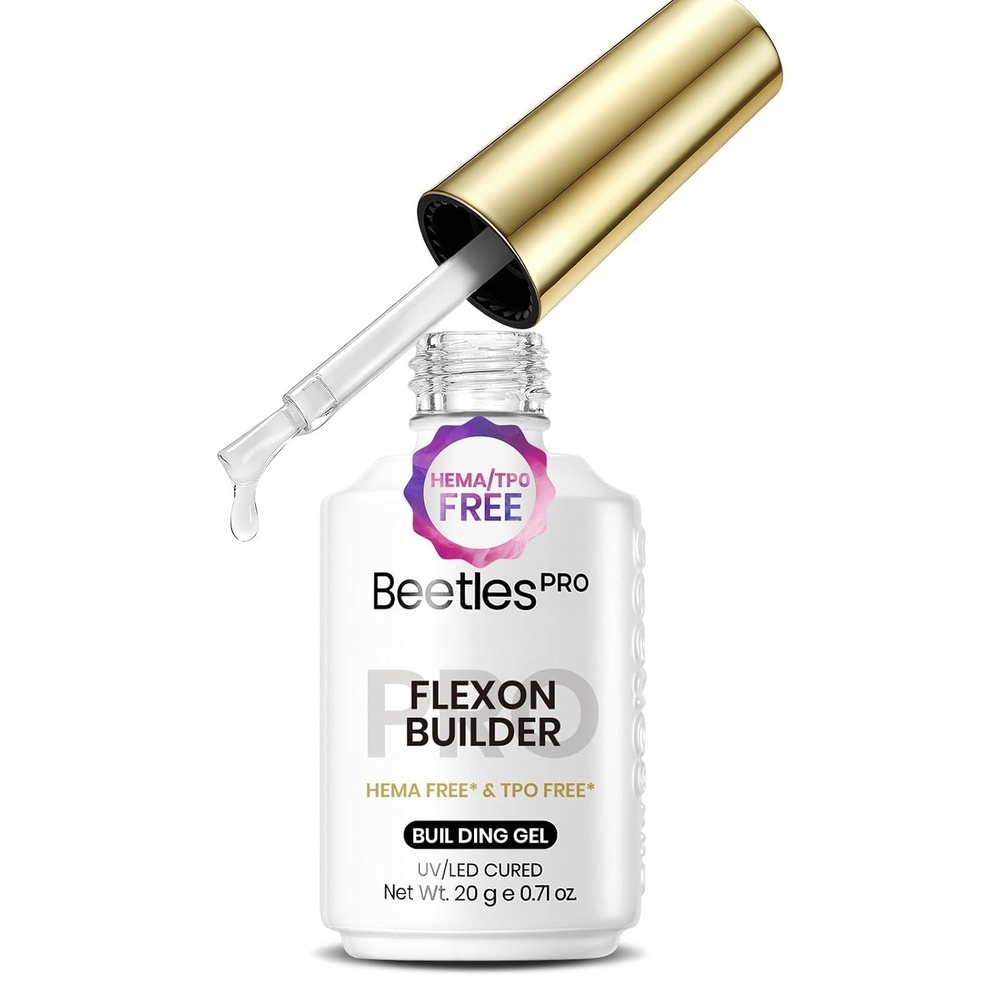 image:imageBeetles Pro Gel Base Coat 20ml Each HemaFree amp SelfLeveling LongLasting to 28 Days  SoakOff Gel for LEDU V Lamps Professional Salon Manicure20ml Pro Flexon Building Gel