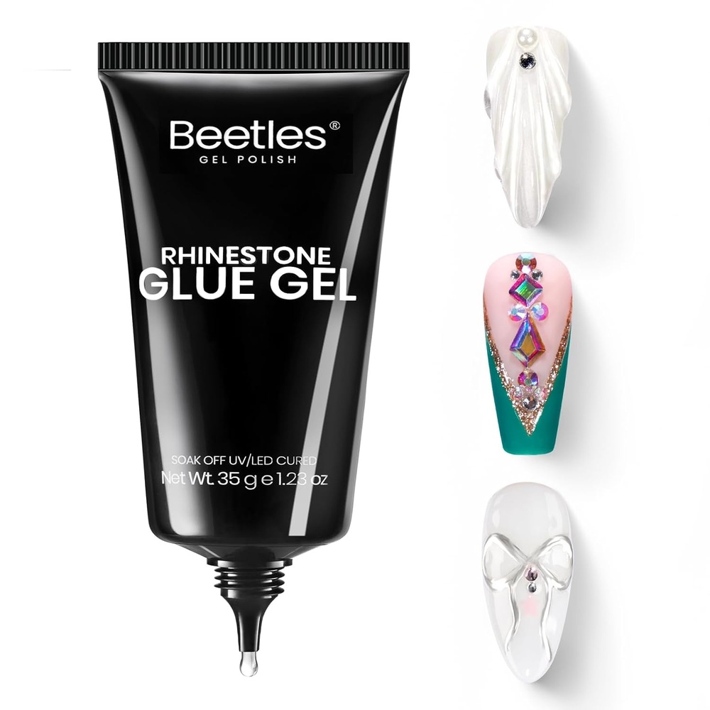 image:imageBeetles Rhinestones Glue Kit  3D Gel Nail Art amp Sculpting Gel Glue and with Heart Charm Diamond Jewelry Nail Decorations for DIY Gel Nail PolishC335g Nail Rhinestone Glue