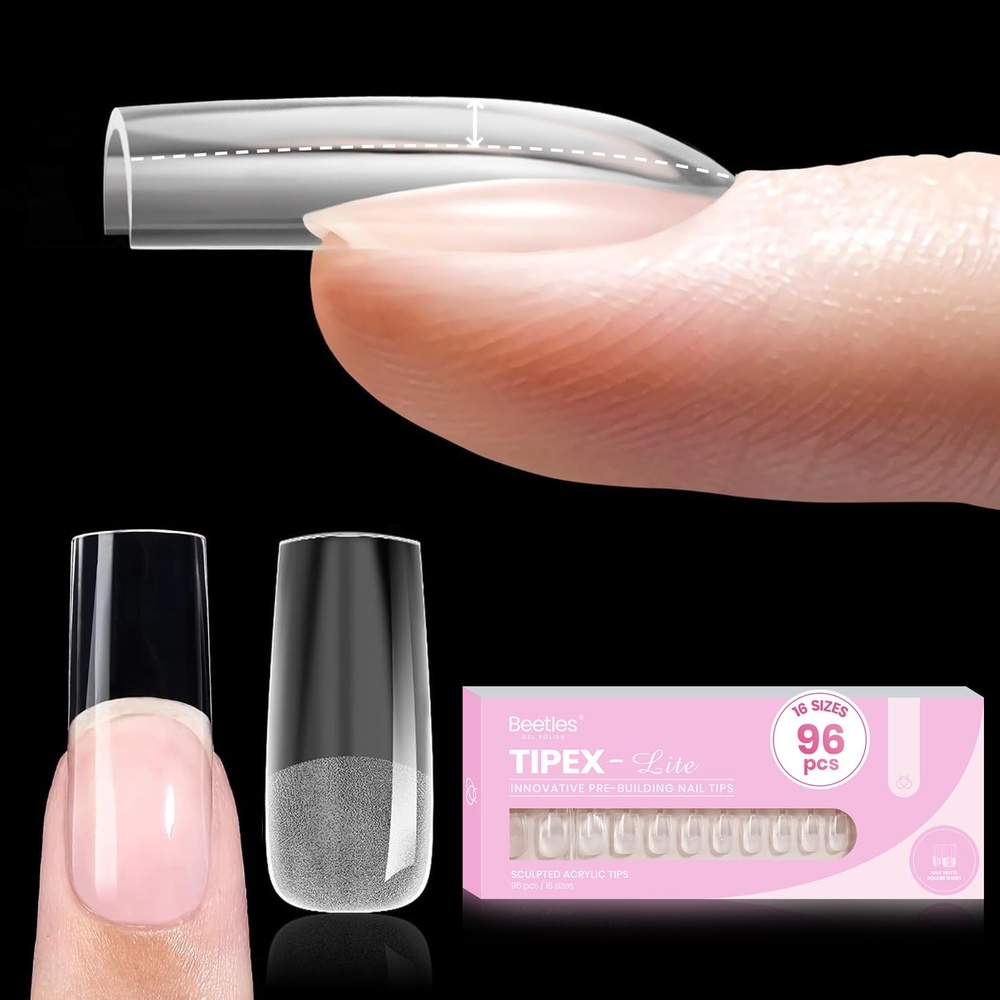image:imageBeetles Tipex Lite Instant Apex Nail Tips XXL Stiletto No Builder Gel Needed 160pcs 16 Sizes 0014 for DIY Salonlook Extensions0BTipex LiteSquare Medium 96pcs