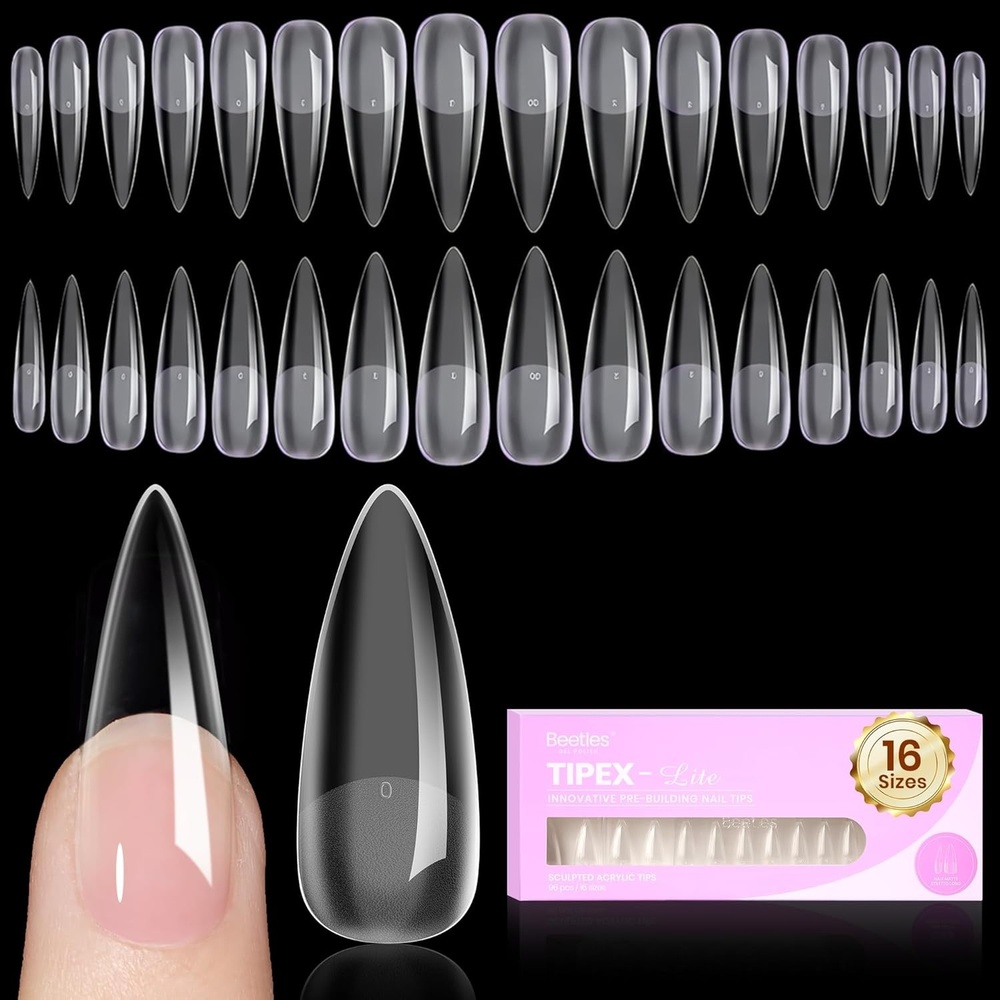 image:imageBeetles Tipex Lite Instant Apex Nail Tips XXL Stiletto No Builder Gel Needed 160pcs 16 Sizes 0014 for DIY Salonlook Extensions0CTipex Lite Stiletto Long 96pcs
