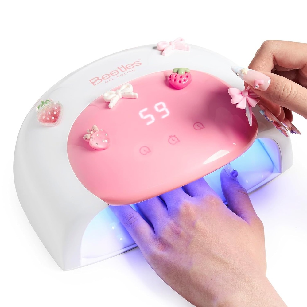 image:imageBeetles UV Nail Lamp Candy White Gel Nail Light with 3 Timer 306090s and Countdown Display LED Nails Lamps for Gel Polish Smart Sensor Larger Space Nails Dryer Flash Cure DIY Tools Gifts for WomenYUV Nail Lamp for Hands  Feet Candy White