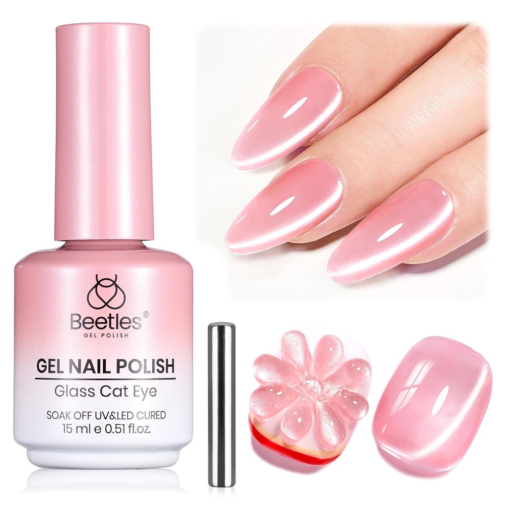 image:imageBeetles White Gel Nail Polish15 ml Shimmer Glitter Milky White Gel Nail Polish Soak Off UVLED Lamp Nail Art Manicure Salon DIY for French Nail Home Gift for Women GirlsB  Glassy Pink  Grapefruit Glow