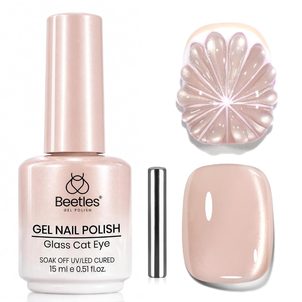 image:imageBeetles White Gel Nail Polish15 ml Shimmer Glitter Milky White Gel Nail Polish Soak Off UVLED Lamp Nail Art Manicure Salon DIY for French Nail Home Gift for Women GirlsE  Glassy Nude  Slipping Silk