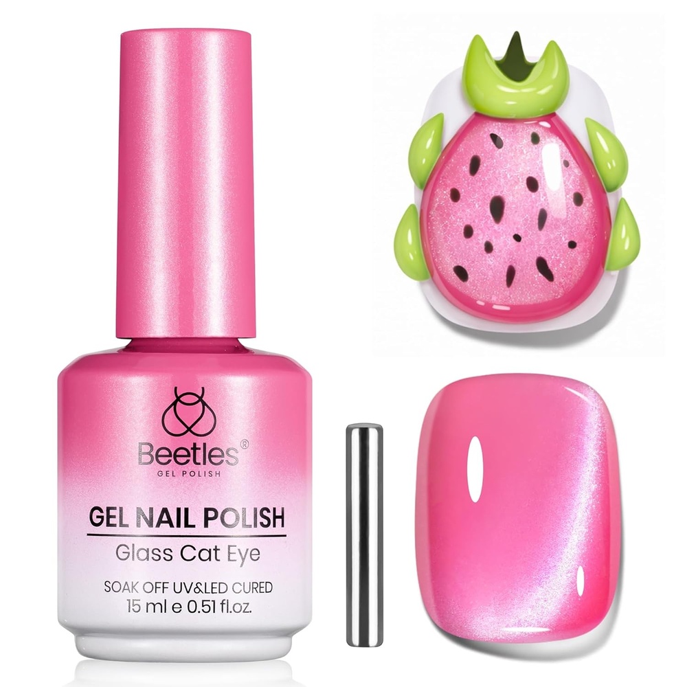 image:imageBeetles White Gel Nail Polish15 ml Shimmer Glitter Milky White Gel Nail Polish Soak Off UVLED Lamp Nail Art Manicure Salon DIY for French Nail Home Gift for Women GirlsB  Glassy Pink  Pitaya Glow