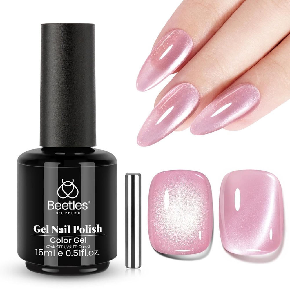 image:imageBeetles White Gel Nail Polish15 ml Shimmer Glitter Milky White Gel Nail Polish Soak Off UVLED Lamp Nail Art Manicure Salon DIY for French Nail Home Gift for Women GirlsB  Glassy Pink  Glass Pink