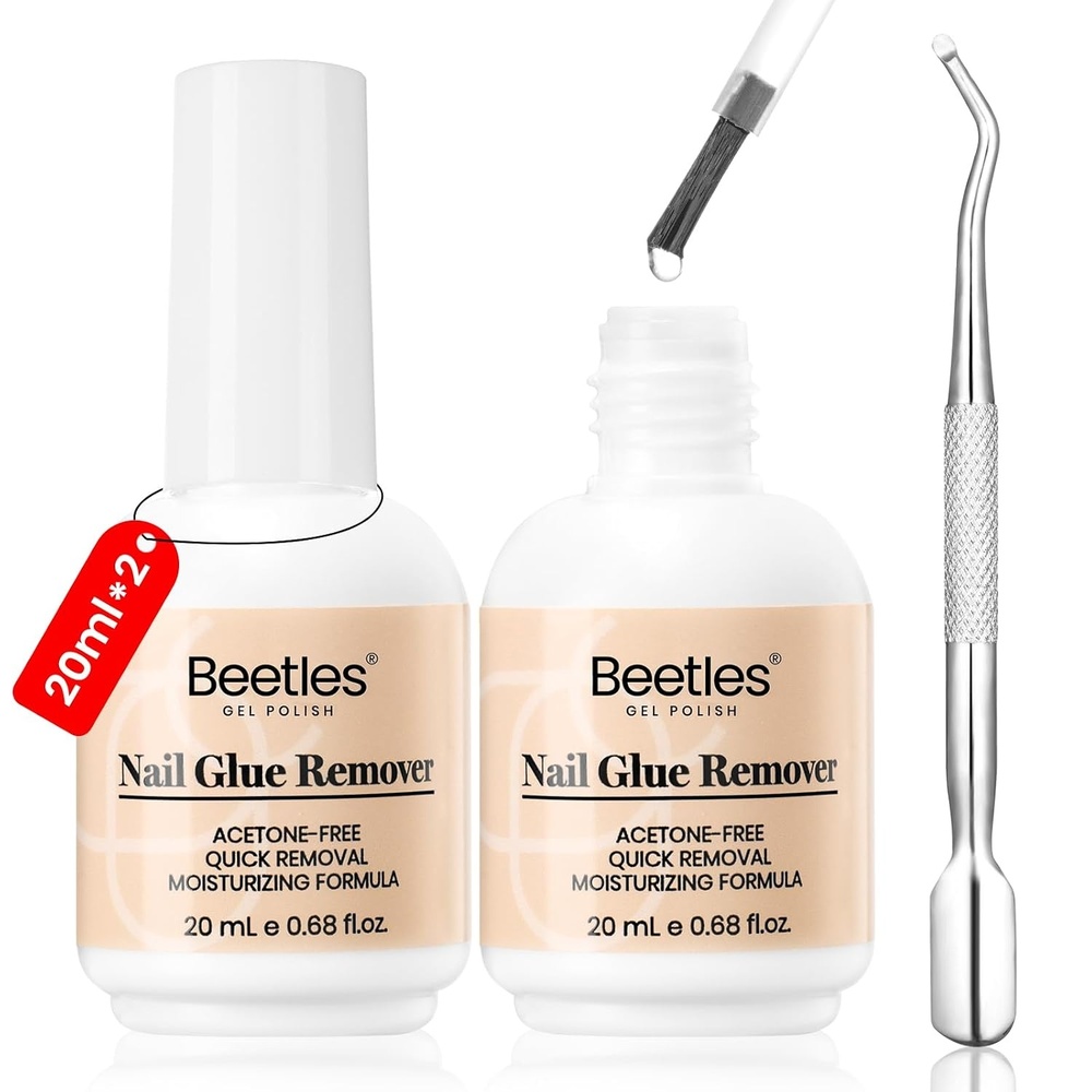 image:imagebeetles Nail Remover Kit  200Pcs Nail Soak Off Foil Wraps Gel Nail Polish Remover Tools Larger and Thicker Preattached Cotton Pad with Droppers Easy Manicure Removal for Women Girls92 Pcs Nail Glue Remover 20 ml
