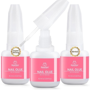Beetles 10ML Super Strong Nail Glue for Press Ons, Nail Tips, Acrylic Nails No UV Light Needed Nail Bond Brush in Nail Glue for Press On Nails Fake Nails Long Lasting for Beginners DIY Home(Z-Fast-drying Nail Glue)