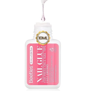 Beetles 10ML Super Strong Nail Glue for Press Ons, Nail Tips, Acrylic Nails No UV Light Needed Nail Bond Brush in Nail Glue for Press On Nails Fake Nails Long Lasting for Beginners DIY Home(10ML Nail Glue)