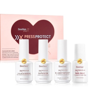 Beetles 10ML Super Strong Nail Glue for Press Ons, Nail Tips, Acrylic Nails No UV Light Needed Nail Bond Brush in Nail Glue for Press On Nails Fake Nails Long Lasting for Beginners DIY Home(4Pcs Press-On Nail Essential Kit)