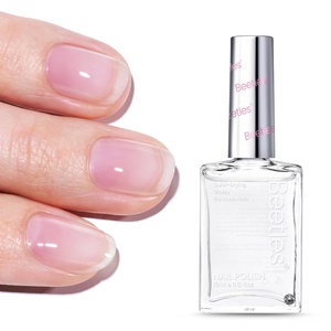 Beetles 2 in 1 Base & Top Coat Nail Polish, Clear Nail Polish Fast Drying Natural Nail Strengthen, Glossy Effect for Nail DIY Salon at Home Gifts Women(Sheer Shine)