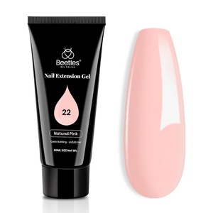 Beetles 60g Nail Extension Gel, 1 Pack Clear Builder Nail Gel Nail Art Design Nail Enhancement Gel for Beginner & Professional Easy DIY Nails at Home Salon Manicure for Women, UV & LED Lamp Needed(Natural Pink)