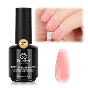Beetles Builder Gel for Nails HEMA-Free,Pristine Grace Nude Pink 7 in 1 Strengthening Instant Apex Building Nail Extension for Beginners DIY Salon,Nude Builder Nail Gel,UV & LED Lamp Needed