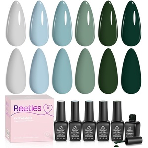 Beetles Burgundy Gel Polish Set – Berry Merlot 6 Colors Plum Gel Polish, Cherry Mocha Red Glitter Dark Purple Wine Nails Color, U V LED Soak Off Home DIY Manicure Nail Salon(0-0-6 Colors Boundless Forest)