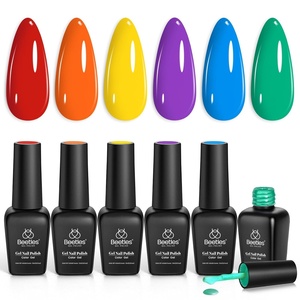 Beetles Burgundy Gel Polish Set – Berry Merlot 6 Colors Plum Gel Polish, Cherry Mocha Red Glitter Dark Purple Wine Nails Color, U V LED Soak Off Home DIY Manicure Nail Salon(0-Rainbow Flag)