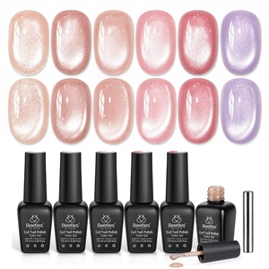 Beetles Burgundy Gel Polish Set – Berry Merlot 6 Colors Plum Gel Polish, Cherry Mocha Red Glitter Dark Purple Wine Nails Color, U V LED Soak Off Home DIY Manicure Nail Salon(0-0-0-Soft Beam)