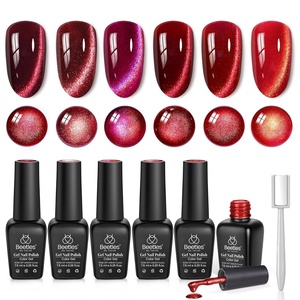 Beetles Burgundy Gel Polish Set – Berry Merlot 6 Colors Plum Gel Polish, Cherry Mocha Red Glitter Dark Purple Wine Nails Color, U V LED Soak Off Home DIY Manicure Nail Salon(0-0-0-Sultry Burgundy)
