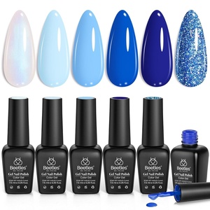 Beetles Burgundy Gel Polish Set – Berry Merlot 6 Colors Plum Gel Polish, Cherry Mocha Red Glitter Dark Purple Wine Nails Color, U V LED Soak Off Home DIY Manicure Nail Salon(0-0-Aquarius)