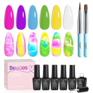 Beetles Burgundy Gel Polish Set – Berry Merlot 6 Colors Plum Gel Polish, Cherry Mocha Red Glitter Dark Purple Wine Nails Color, U V LED Soak Off Home DIY Manicure Nail Salon(Marvelous Planet)