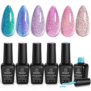 Beetles Burgundy Gel Polish Set – Berry Merlot 6 Colors Plum Gel Polish, Cherry Mocha Red Glitter Dark Purple Wine Nails Color, U V LED Soak Off Home DIY Manicure Nail Salon(0-0-6 Colors Treasures on Tip)