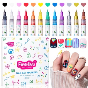 Beetles Cat Eye Gel Nail Polish Set – 20 Colors Gel Polish Nail Set Burgundy Brown Green Nail Polish Glitter Pearl Manicure with Base Coat Matte & Top Coat Soak Off Gift for Women(12 Colors Nail Polish Pens)