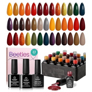 Beetles Cat Eye Gel Nail Polish Set – 20 Colors Gel Polish Nail Set Burgundy Brown Green Nail Polish Glitter Pearl Manicure with Base Coat Matte & Top Coat Soak Off Gift for Women(0-0 Cozy Campfire)