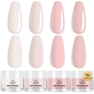 Beetles Dip Powder Nail Kit, 6 Colors Dipping Powder Nude White Pink Grey Yellow Glitter with Base Top Coat Activator and Tools All Season for French Nail Art DIY Home Manicure Salon Luxury Radiance(Bare Harmony)