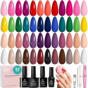 Beetles Gel Nail Polish Kit with U V Light – 80Pcs Color Enchantment 55 Colors Gel Polish Starter Kit with Base Top Coat DIY Nails Supply Stickers Manicure Tools Home Salon Gift for Women(0-0 Chic Outfits)