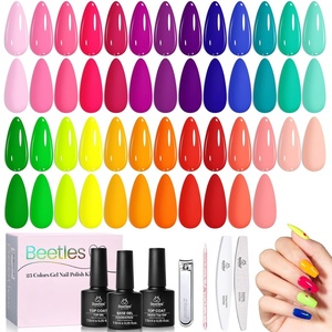 Beetles Gel Nail Polish Kit with U V Light – 80Pcs Color Enchantment 55 Colors Gel Polish Starter Kit with Base Top Coat DIY Nails Supply Stickers Manicure Tools Home Salon Gift for Women(Neon Summer)