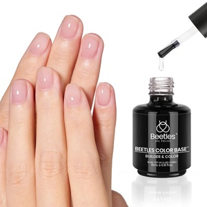 Beetles Glitter Top Coat Gel Nail Polish, 1 Pcs Winter Silver Glitter Gel Top Coat Shiny Reflective No Wipe U V Nail Decoration Nail Art Sparkle Manicure Gifts for Women(Rubber Base – Clear)