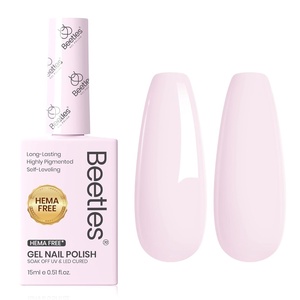 Beetles Green Teal Gel Nail Polish – Hema-Free Turquoise Mint Green Soak Off Gel Polish Island Reverie for DIY Manicure Salon 0.5Oz(B – Creme Pink | Hema-free Cream Puff)
