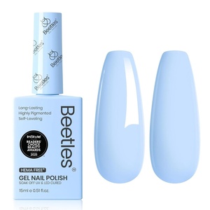Beetles Green Teal Gel Nail Polish – Hema-Free Turquoise Mint Green Soak Off Gel Polish Island Reverie for DIY Manicure Salon 0.5Oz(D – Creme Blue | Hema-free Blue Memories)