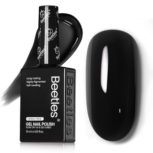Beetles Green Teal Gel Nail Polish – Hema-Free Turquoise Mint Green Soak Off Gel Polish Island Reverie for DIY Manicure Salon 0.5Oz(G – Creme Black | Hema-Free Silent Charm)