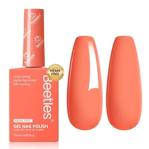 Beetles Green Teal Gel Nail Polish – Hema-Free Turquoise Mint Green Soak Off Gel Polish Island Reverie for DIY Manicure Salon 0.5Oz(M – Creme Orange | Coral Orange)