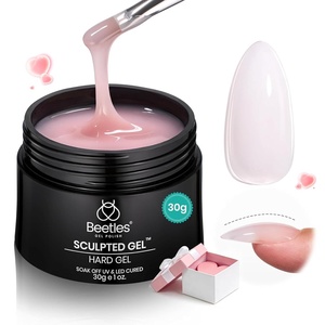 Beetles Hard Gel for Nails-Rose Dusk 1 oz 9 in 1 Nail Extension, Sculpting, High Hardness for Salon Professionals, Pink Builder Nail Gel, UV & LED Lamp Needed(Nude Pink 1 oz)