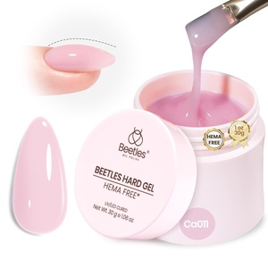 Beetles Hard Gel for Nails-Rose Dusk 1 oz 9 in 1 Nail Extension, Sculpting, High Hardness for Salon Professionals, Pink Builder Nail Gel, UV & LED Lamp Needed(HEMA FREE-Pink)