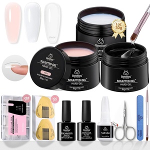 Beetles Hard Gel for Nails-Rose Dusk 1 oz 9 in 1 Nail Extension, Sculpting, High Hardness for Salon Professionals, Pink Builder Nail Gel, UV & LED Lamp Needed(Classic Neutral 3-Color Kit)
