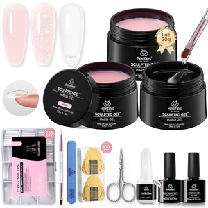 Beetles Hard Gel for Nails-Rose Dusk 1 oz 9 in 1 Nail Extension, Sculpting, High Hardness for Salon Professionals, Pink Builder Nail Gel, UV & LED Lamp Needed(A3-Jelly Water Pink)