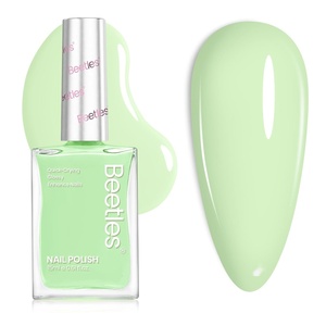 Beetles Light Blue Nail Polish – Beach Bliss, Pastel Nail Polish Blue Quick Dry, Soft Sky Sea Color Spring Nails, Long-Lasting Pastel Nails, Fingernail Art Effect for Manicure Salon – 0.51Fl Oz/15ML(Celadon Glaze)