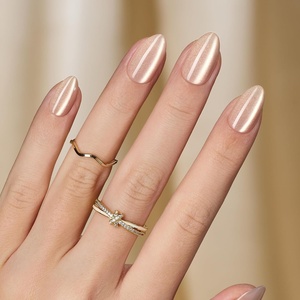 Beetles Milky White Press On Nails Short Almond, Gel Painted Natural White Soft Gel Summer Press Ons, 32Pcs 16 Sizes Reusable Fake Nails Kit with Nail Glue, 60 Adhesive Tabs Gift for Women(09-Short Almond – Motion Honey Glow)
