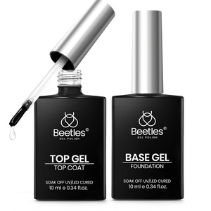Beetles Nail Prep Kit Nail Dehydrator and Primer Nail Care Tool Kit 20ml Large Capacity Acid-Free & Hema-Free Dehydrate Bond Primer with Manicure Tools for Acrylic Nail Gifts for Women(1-2*10ml Top & Base Coat)